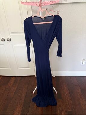 lilja navy blue floral print maxi dress Lulus Midnight Mood Floral Print Tiered Maxi Dress in Blue